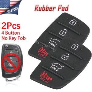 2X Rubber Pad For Hyundai Santa fe Sonata Tucson Elantra 4B Flip Remote Key Fob - Foto 1 di 7