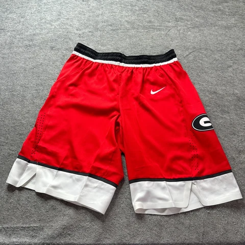 Georgia Bulldogs Nike Women's Basketball Team Issue Shorts 38 M Red White 12" Cover