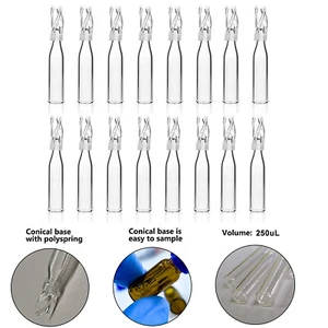 Vial Insert Clear,Transparent Insert Pipes 250ul Vial Insert Pipes for HPLC Vial - Picture 1 of 16