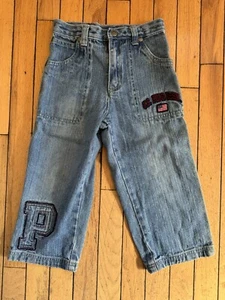 VTG US Polo Assn Jeans Youth Sz 4 Blue Denim Carpenter Baggy Hip Hop Y2K Skater - Picture 1 of 3