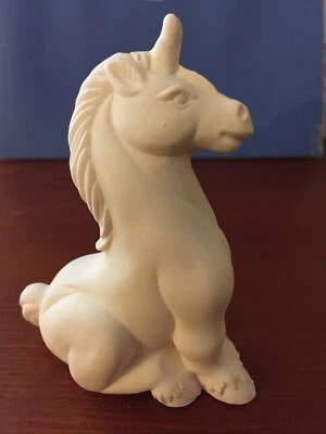 Unicorn  - Ceramic Bisque Ready to Paint 3.5”x3”x2” - Image 1 of 2