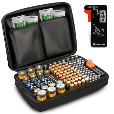 BLOSTM Battery Bag Organiser Storage Case Hold 140 AA AAA with Battery Tester - Image 1 of 4