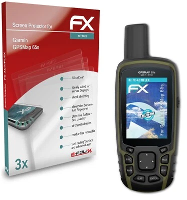 atFoliX 3x Écran protecteur pour Garmin GPSMap 65s clair&flexible - Photo 1/4