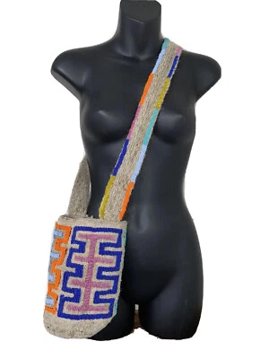 Auténtico Bolso Colombiano 100% Arhuaca Mochila Lana Virgen Semilla Cuentas Increíble Foto 1 de 4