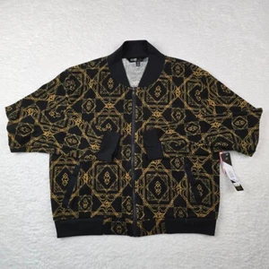 LuLaRoe Elegant Stevie Bomber Jacket Women's Size M Black/Gold Soft Comfort - Picture 1 of 7
