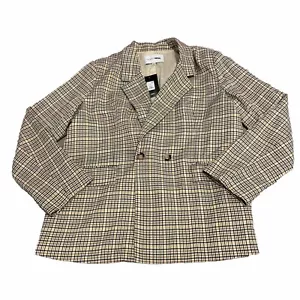 Nueva con etiquetas Chaqueta Blazer de Moda Nova Amarillo Bronceado a Cuadros Talla Grande para Mujer (b47) - Imagen 1 de 7