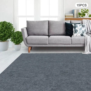 15 PCS 24" X 24" Grey Commercial & Home Carpet Tiles Peel And Stick Carpet Tiles - Picture 1 of 15