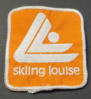 Skiing Louise Patch 2.75"X3" Banff National Park Alberta Canada White Outline