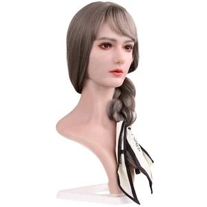 Realista Silicona Mujer Cabeza de Maniquí Modelo Maniquí Soporte Peluca Joyería Exhibición - Imagen 1 de 14