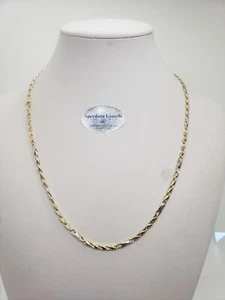 Collar De Cadena Hombre-Mujer Unisex Oro Amarillo Y Blanco 18KT 750 7,9 Gr. - Imagen 1 de 9