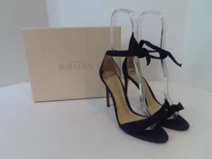 Alexandre Birman Navy Suede Bow Detail Clarita Bali Heels/Shoes EUR 39.5/US 9.5 - Picture 1 of 9