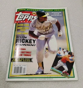 Topps Summer 1991 Edition #7 Rickey Henderson Magazine (carte bonus e poster) - Foto 1 di 6