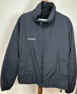 Columbia Men’s XL Black Fleece Lined Full Zip Jacket Nylon Shell Warm Outdoor - Picture 1 of 10