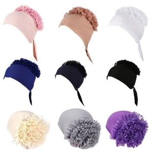 Women Turbans Backhead Flower Headwrap Pre-tied Bonnet for Women Multicolor - Picture 1 of 10