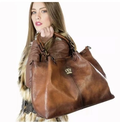 Bolso de Hombro Pratesi Collodi Cuero Italiano Marrón Nuevo con Etiquetas Foto 1 de 4