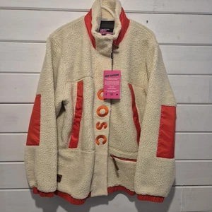 OOSC Sherpa Fleecejacke Herren Größe L weiß/rot 4 Taschen UVP 139£ selten!! - Bild 1 von 24
