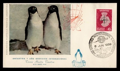 DR WHO 1959 ARGENTINA ANTÁRTICO IGY ESPECIAL CANCELAR PENGUIN CACHET M56442 Foto 1 de 2