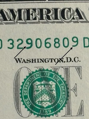2017 A Unc. Cleveland $1 Bill Mis-stamped 9 Green Ink Error & Gas Pump Error - Image 1 of 3