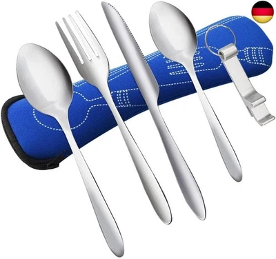 KBNIAN Bestecksets, 5 Stück Reisebesteck Camping Camping Picknick Besteck aus  - Bild 1 von 4