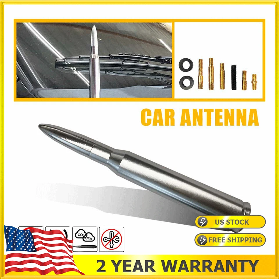 1X ANTENA BALA PLATEADA 50CAL para CHEVROLET SILVERADO 1500/2500/3500/GMC SIERRA Foto 1 de 4