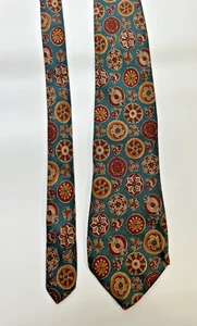 Hugo Boss Seide Herren Krawatte Blume Blau Orange Retro Krawatte - Bild 1 von 6