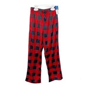 Boys Minky Soft Fleece Red Buffalo Check Sleep Pants-8-Pajama Bottoms - Picture 1 of 3