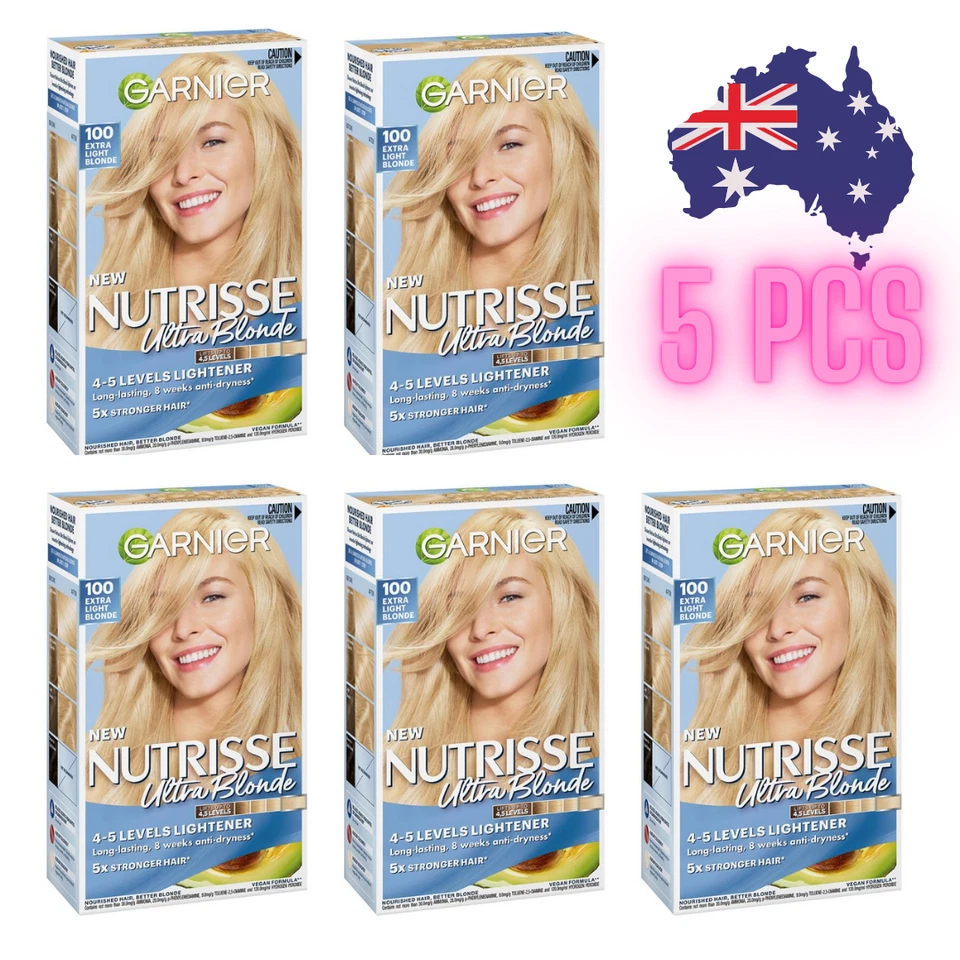 Tinte de cabello Garnier Nutrisse 100 rubio extra claro color gris cobertura completa x 5 piezas Foto 1 de 3