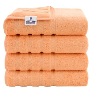 Luxury 4-Piece Turkish Cotton Bath Towel Set - Extra Large 27x54 in Malibu Peach - Picture 1 of 9