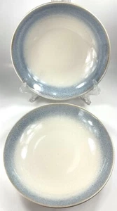 Set of 2 Martha Stewart Blue Reactive Glaze Large/Shallow Stoneware Pasta Bowls - Picture 1 of 15