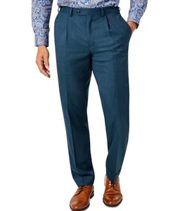 Traje de lana Tallia para hombre calce clásico verde azulado pantalones delanteros planos separados 32x30 - Imagen 1 de 6