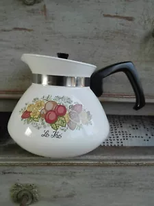 Antica Caffettiera IN Cartoniere Ferro Smaltato Frutta Fiori pyroflam Olanda - Bild 1 von 7