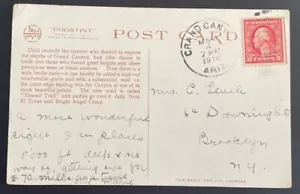 Tarjeta postal del Gran Cañón, Arizona - enviada por correo el 4 de mayo de 1918 a Brooklyn, Nueva York - AZ - Imagen 1 de 2