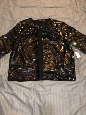 NWT LULAROE STELLA Bolero Jacket Elegant Collection Black/Gold Medium 10/12 🦄 - Image 1 of 4