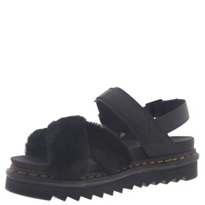 NIB Dr Martens Women's Sandals Voss II Fluffy Milo Fur Hydro Leather US 10 / UK8 - Picture 1 of 6