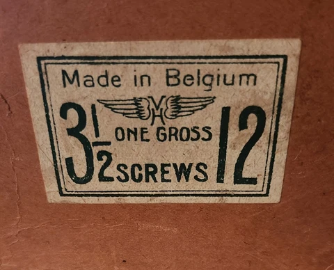 Vintage (25) Flat round head steel wood screws 3 1/2" #12 New old stock Cover