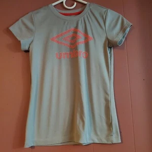 Umbro Girl's Large (10-12) Gray/Red Classic Athletic T-shirt - Picture 1 of 4