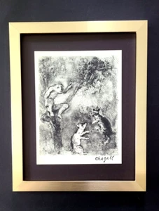 MARC CHAGALL + 1957 FABLES SIGNED PRINT MOUNTED IN NEW FRAME + BUY IT NOW !! - Picture 1 of 3