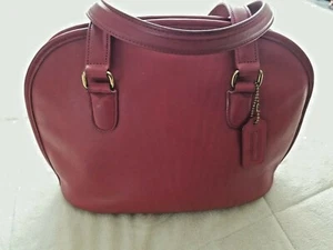 RARE COACH VINTAGE 9958 PELHAM ZIP RED LEATHER DOMED SATCHEL EVC - Picture 1 of 9