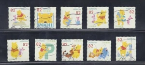 Japan 2017 Disney Winnie the Pooh Complete Used Set of 10 Sc# 4081 a-j 82Y - Picture 1 of 1