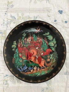 Russian Soviet USSR Hand Painted PALEKH Fairy Tale Collector's Plate C - Picture 1 of 4