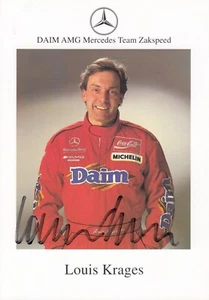 SIGNED LOUIS KRAGES DAIM MERCEDES AMG C CLASS 1995 AUTOGRAPH DRIVER CARD PHOTO - Picture 1 of 3