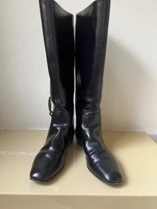 Sergio Rossi Over the Knee Black Boots, Size 37/1/2 - Picture 1 of 5
