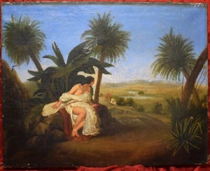 Gemalt OIL PAINTING ON CANVAS ROMANTIC ORIENTALIST PAINTER 1800 62 X 49.5 - Picture 1 of 8