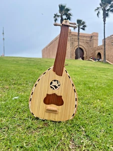 Vintage marokkanisches Holz Oud Instrument Handarbeit Musikliebhaber Sammler Deko - Bild 1 von 9