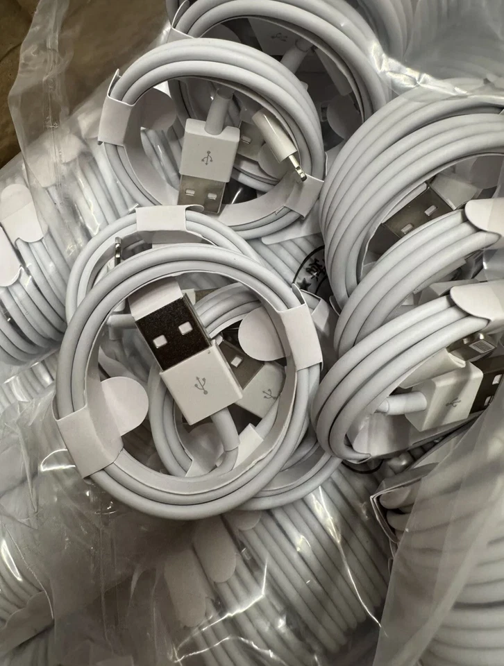 100 x Cables For iPhone Charging Charger Lead Cable Wholesale JobLot Bulk - Image 1 of 1