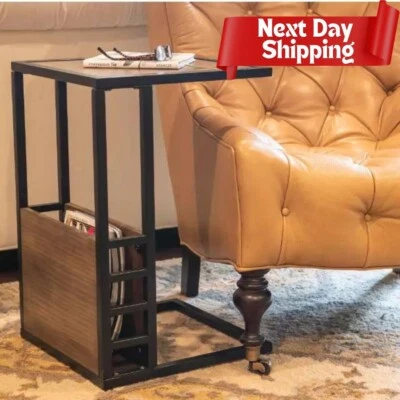 Magazine Holder Table, Magazine Rack End Table Table, Side Table, Book Table - Image 1 of 4