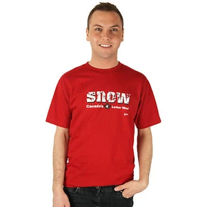 Camiseta Grimm SNOW Canada's 4 Letras Palabra Para Hombres Roja Manga Corta Canadiense Nueva con Etiquetas - Imagen 1 de 1