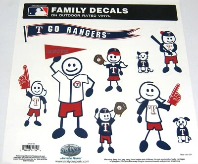 Texas Rangers Outdoor Rated Vinyl Family Decals MLB Licensed Baseball - Image 1 of 3