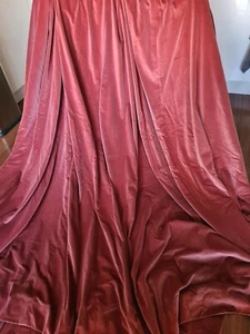 Vintage Cotton Velvet Curtains Dusky Pink, EACH CURTAIN measures L:149cm W:357cm - Picture 1 of 5