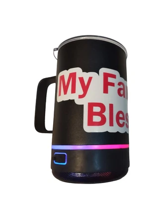 Taza con altavoz Bluetooth 16 OZ negra Foto 1 de 4